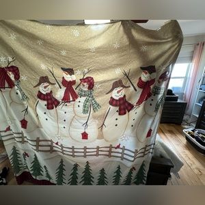 Christmas snowman shower curtain